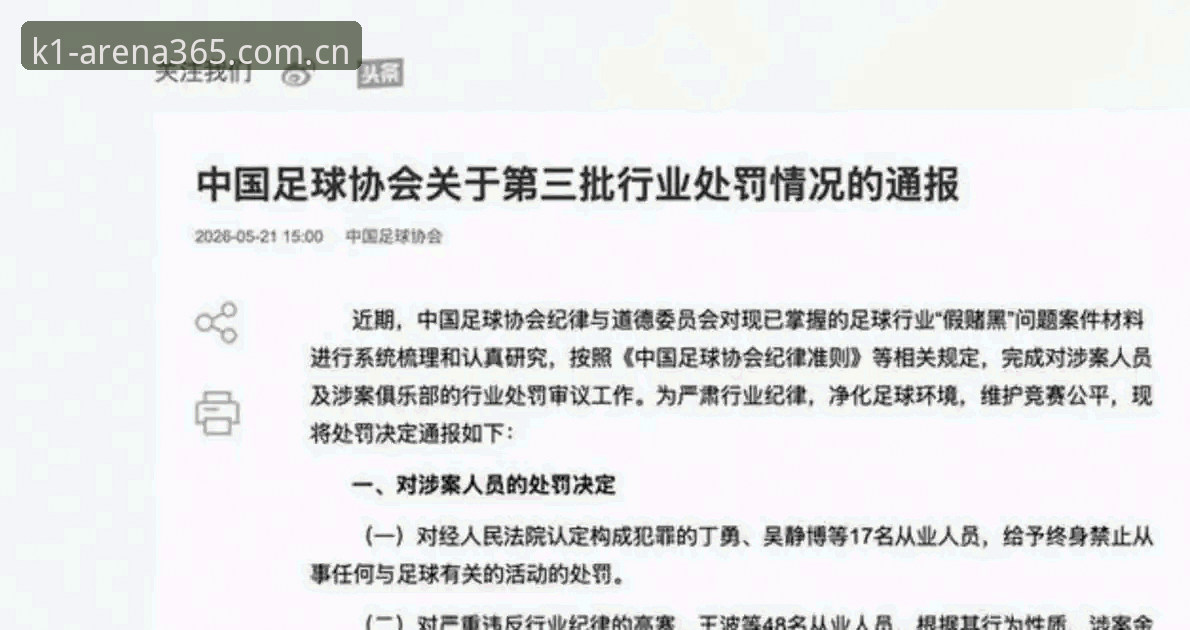 中国足协第三批禁足名单详解：65人受罚，行业乱象如何终结？